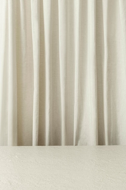White curtain product backdrop
