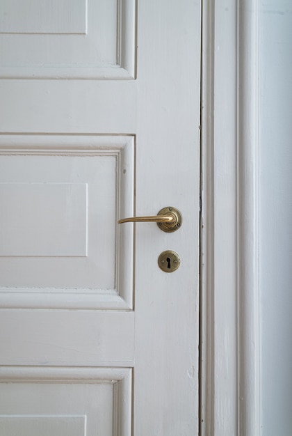 white door with a door handle