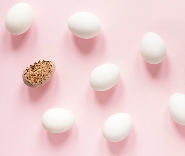 White eggs ready to be painted for easter