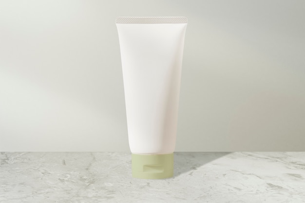 White face cream tube, unlabeled beauty product