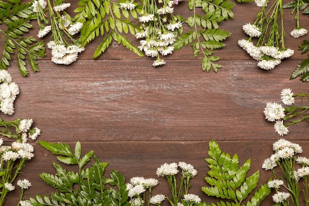 White flowers and green leaves