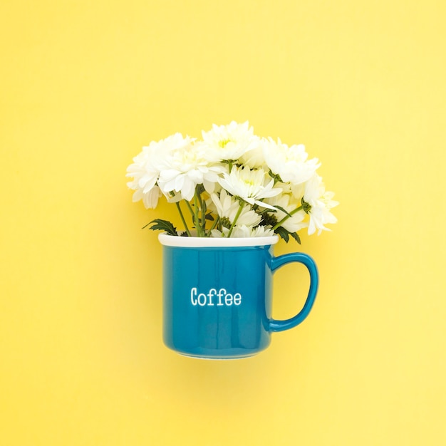 White flowers in mug
