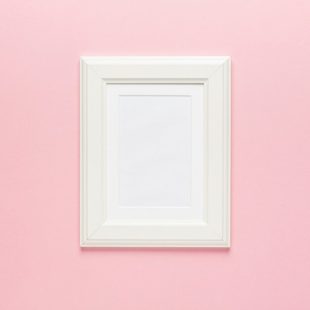 White frame  on pink