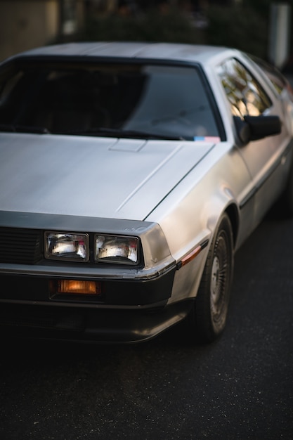 White and gray coupe