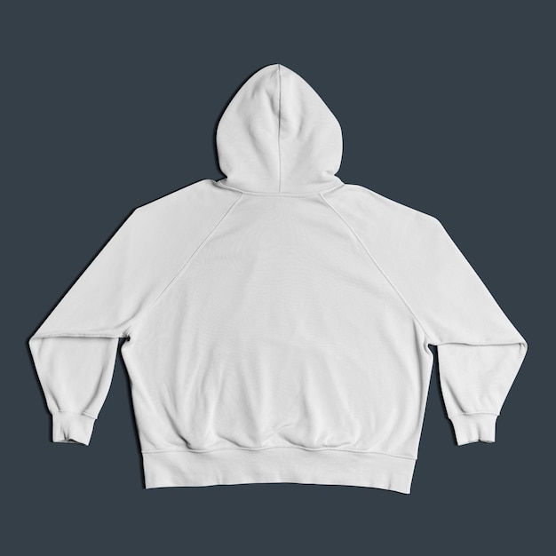 White hoodie rear view minimal fashion apparel