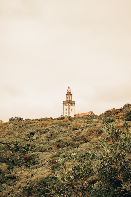 White lighthouse in the mountain