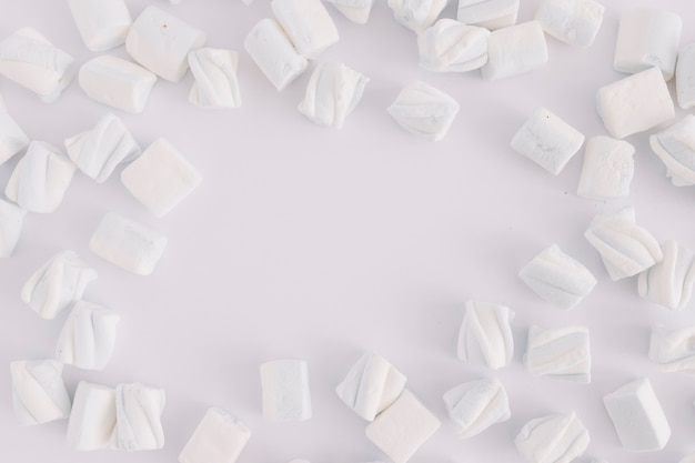 White marshmallows on table 
