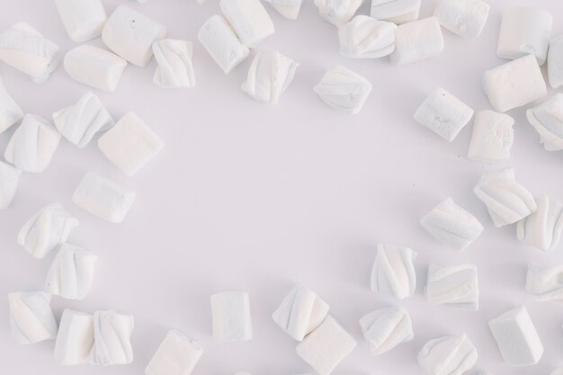 White marshmallows on table 