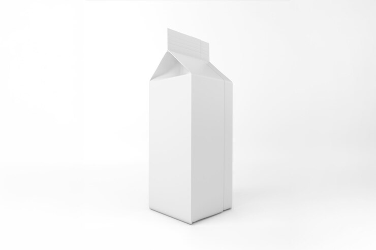 無料Photo 白い背景に隔離された白い牛乳の箱
