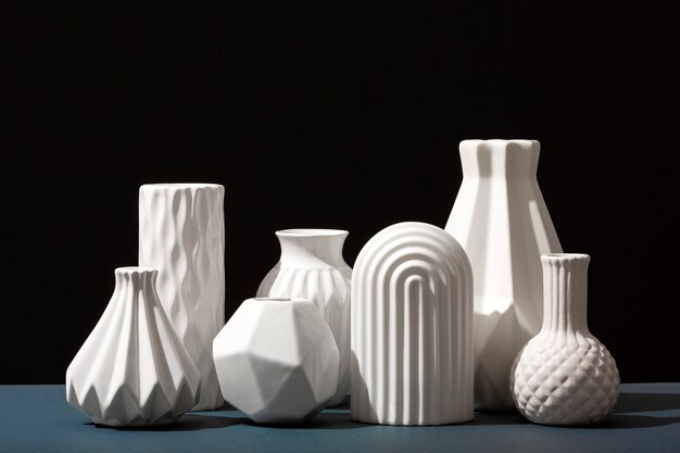 White modern vases arrangement