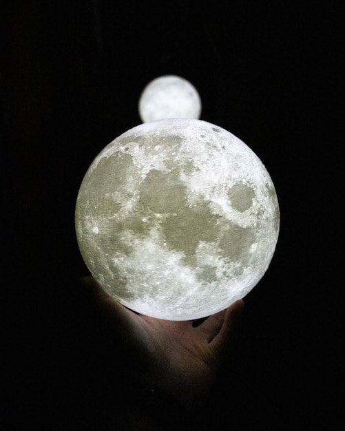 White moon in a hand