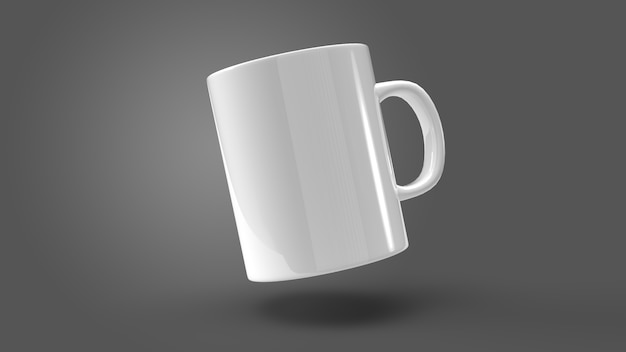 White Mug on Black Background