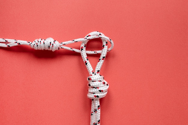 Free photo white nautical rope knots top view