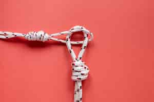 Free photo white nautical rope knots top view