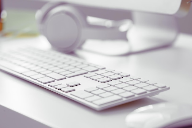 White office desk table