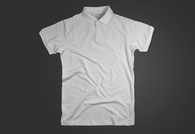 White opened polo shirt