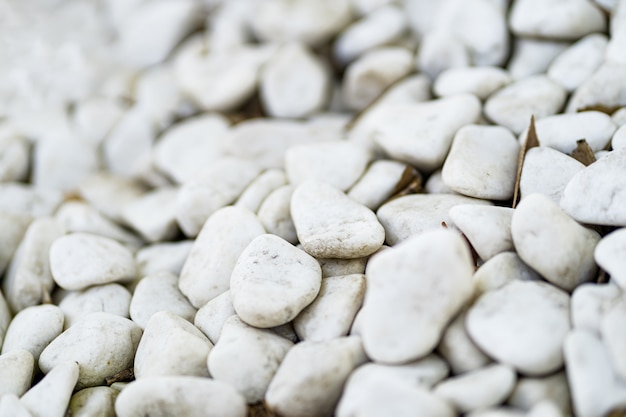 White pebbles stone texture and background
