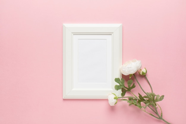 White peony with frame