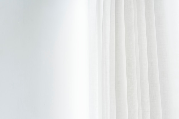 Free photo white pleated curtain in a living room