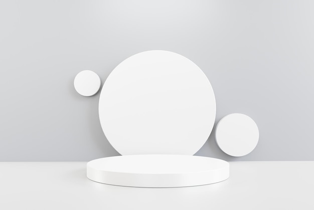 White podium 3d abstract background empty backdrop pedestal product display for product placement