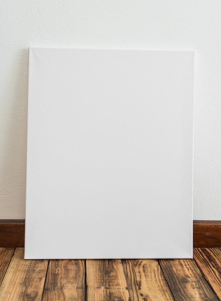 Free Photo white poster leaning against a wall