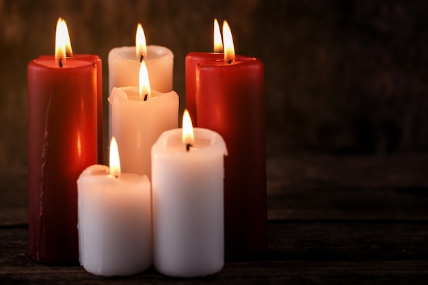 White and red candles