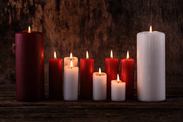 White and red candles