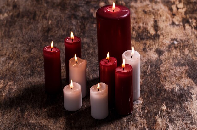 White and red candles