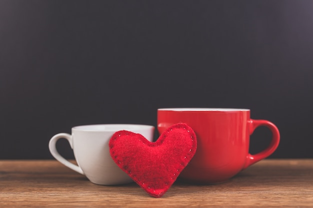 White and red cup with a teddy heart