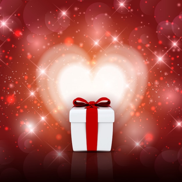 День Святого Валентина фон с подарочной коробке