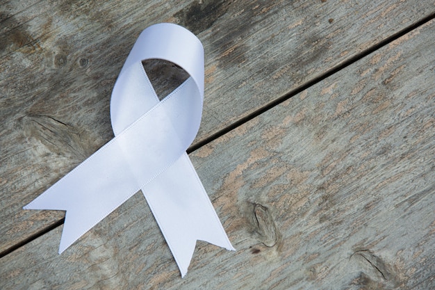 White ribbon symbol of peace International day of non violence.