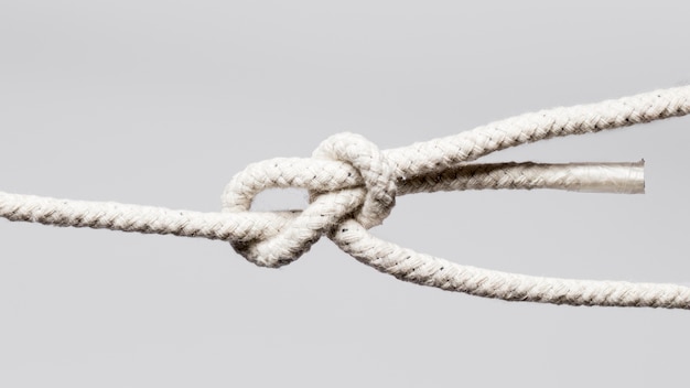 Free photo white rope and basic knot