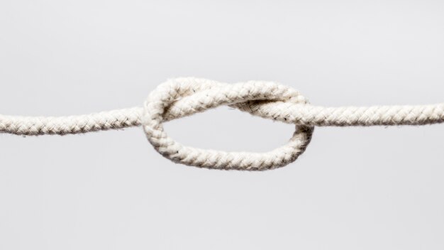 White ropes with overhand knot