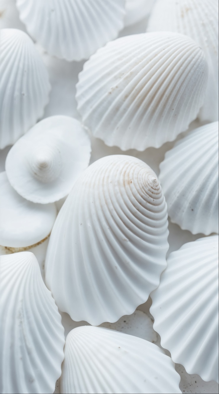 Free Photo white seashells collection