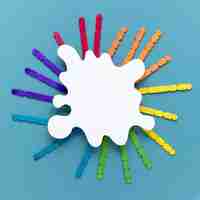 Free photo white shape with colorful sticks