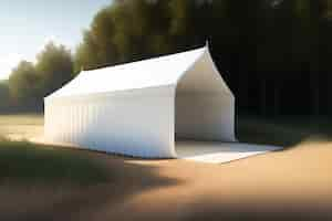 Free photo a white shed with a roof that says'the word'on it '