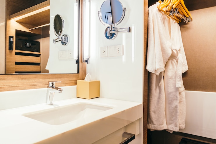 Free Photo white sink and faucet water decoration in bathroom