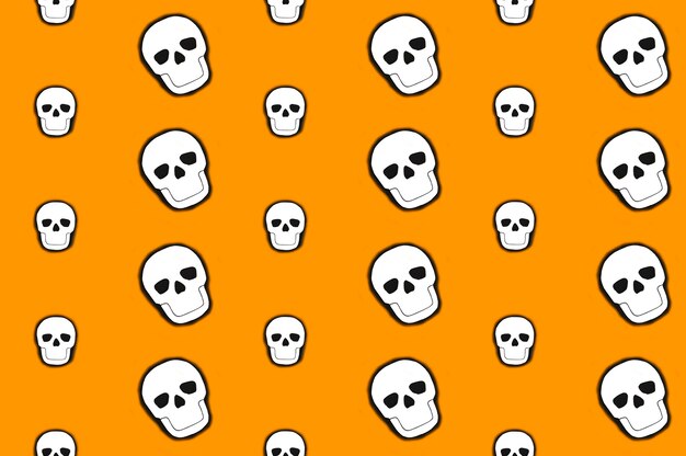 White skulls laid in even lines