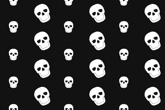 White skulls laid in order