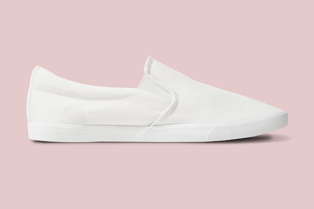 White slip-on unisex streetwear sneakers fashion