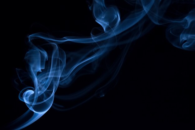 White smoke collection on black background