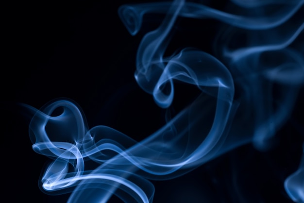 White smoke collection on black background