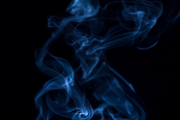 White smoke collection on black background