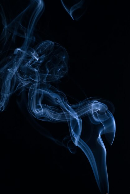 White smoke collection on black background