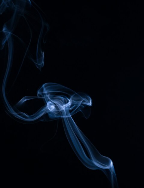 White smoke collection on black background