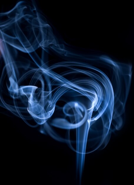 White smoke collection on black background