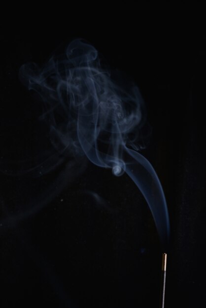 White smoke collection on black background