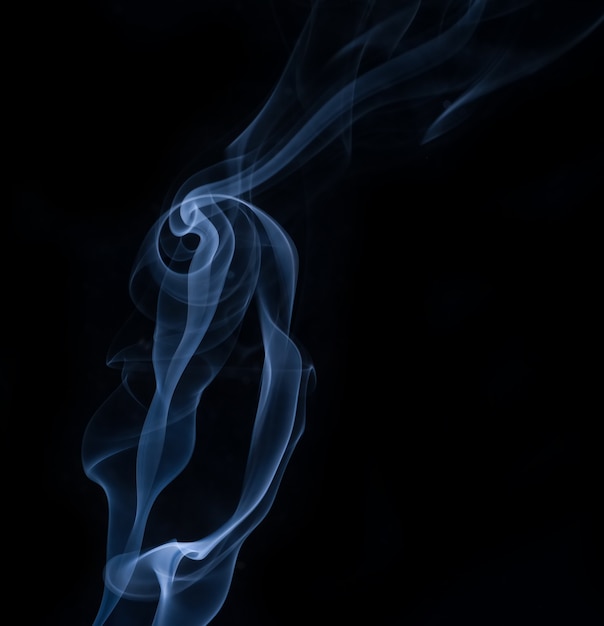 White smoke collection on black background