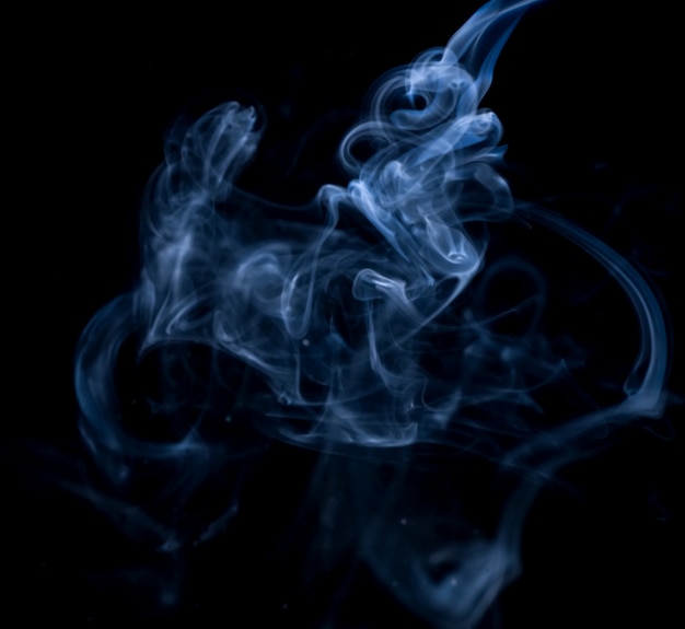 White smoke collection on black background