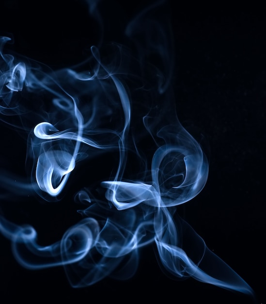 White smoke collection on black background